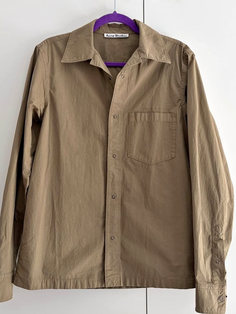 Acne Studios Khaki Button-Up Shirt with Beige Tone